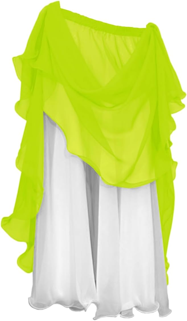 Indian Trendy Women's Summer Chiffon Floor Length Beach Maxi Skirt 2 Layer Reversible Belly Dance