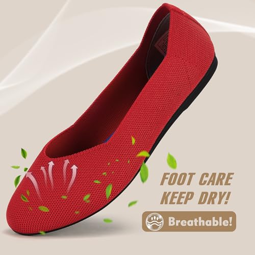 Image of Women's Ballet Flat Dressy Casual Knit Shoes Round Toe Women Mesh Flats