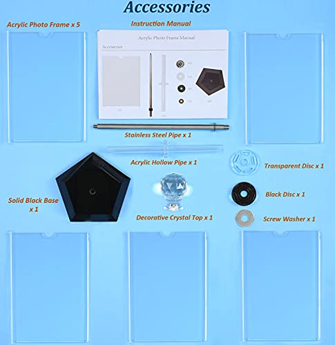 ZEEYUAN Drehender Fotorahmen Set für Mehrere Fotos 10 Fotos in 10 x 15 cm Transparente Bilderrahmen aus Acryl als… – Bild 7