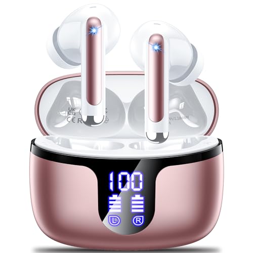 Trådlösa Bluetooth 5.3-hörlurar med 50 timmar batteritid och ENC