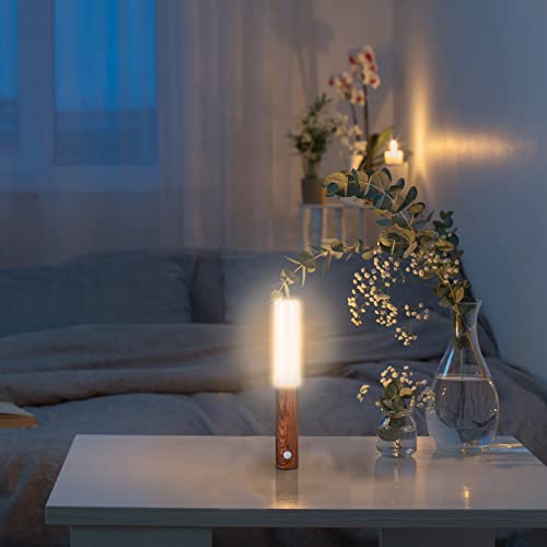 6 Pcs Led Motion Sensor Night Light Usb Rechargeable Magnet Body Sensor Hallway Night Lights Portable Battery Powered Wall Sconce Indoor Stair Lights For Stairway Hallway Bedroom Toilet (Dark Brown) #TOP5