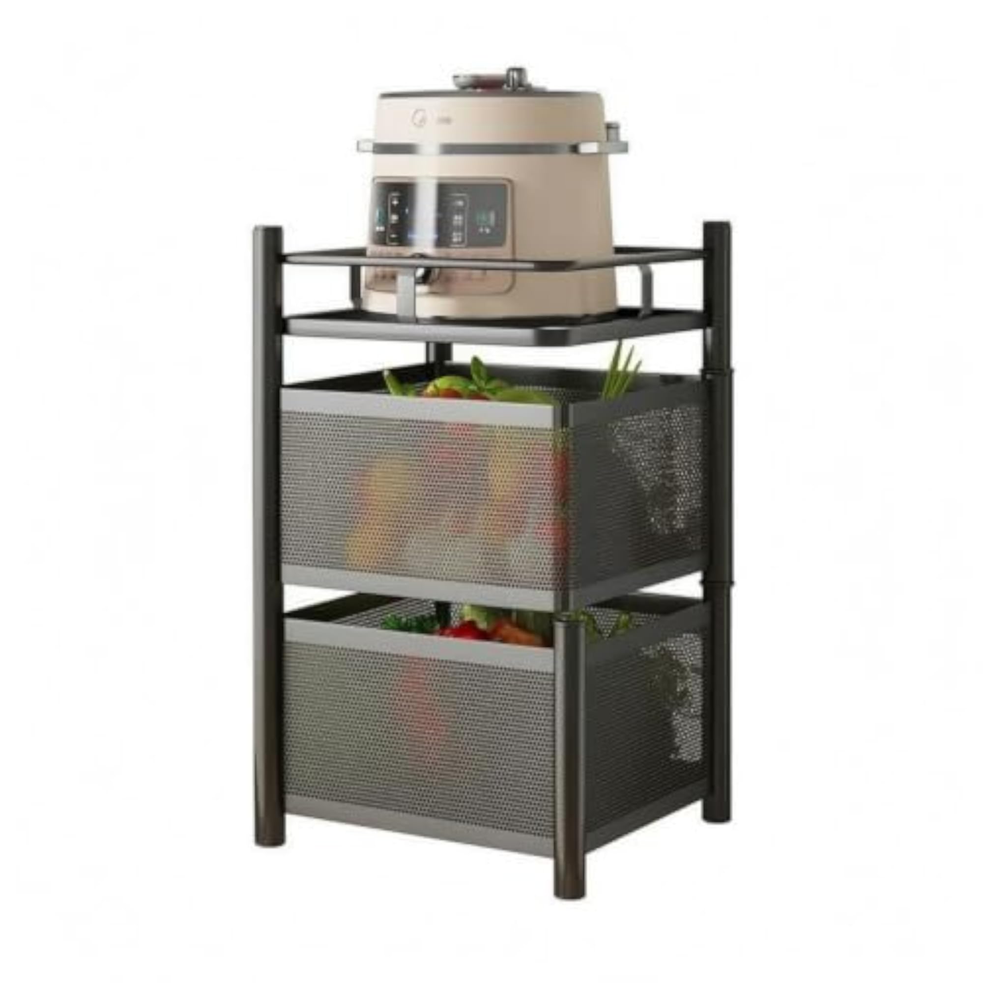 Perforated Rotating Storage Vehicle, Multi-Level Kitchen Storage