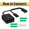AGVEE 6.6ft Dual USB Power Adapter for Fire TV Stick (FireStick), Roku Chromecast Streaming TV Sticks, USB TV LED Light Strips | Eliminate Clutter | Cable Management Solution, Black