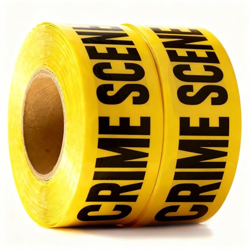 Crime Scene Do Not Cross Tape 2 Pack 3 inch x 1000 feet, Bright Yellow with a Bold Black Print for High Visibility • Tear Resistant Design