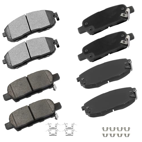 Image of cciyu D815 D1288 Brake Pads w /Hardware Front Rear Disc Brake Pad Set | Fit For Nissan For Altima 2007-2009,For Sentra 2007-2012