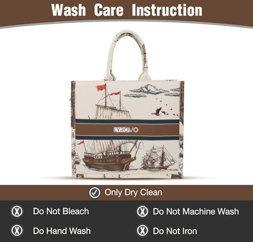 Image of Lyrovo Canvas Tote Bag for Women Purse Handbag