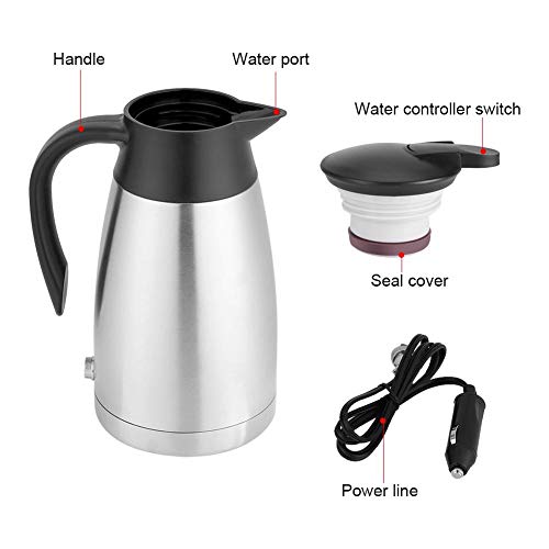 Tetera Eléctrica para Auto 12V 1000ml Acero Inoxidable miniatura 5