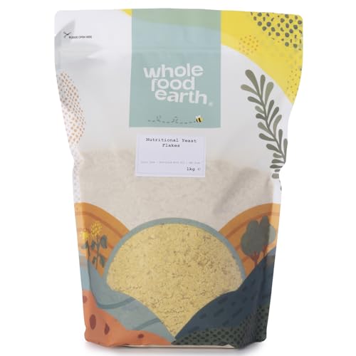 Wholefood Earth - Nutritional Yeast Flakes, 1 kg - with B12, Dairy Free, GMO Free, Vegan