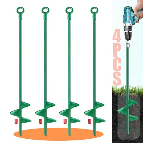 LIFEBED 18 inch Ground Anchors Srew in Heavy Duty,...