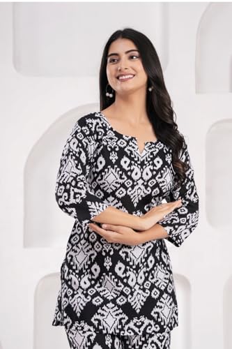 Image of YAZIA Women Cotton Lounge Wear Set - Printed Top & Pyjama Co-Ord Set | Soft Breathable Fabric | Daily, Nightwear & Home Wear | Small to 3XL