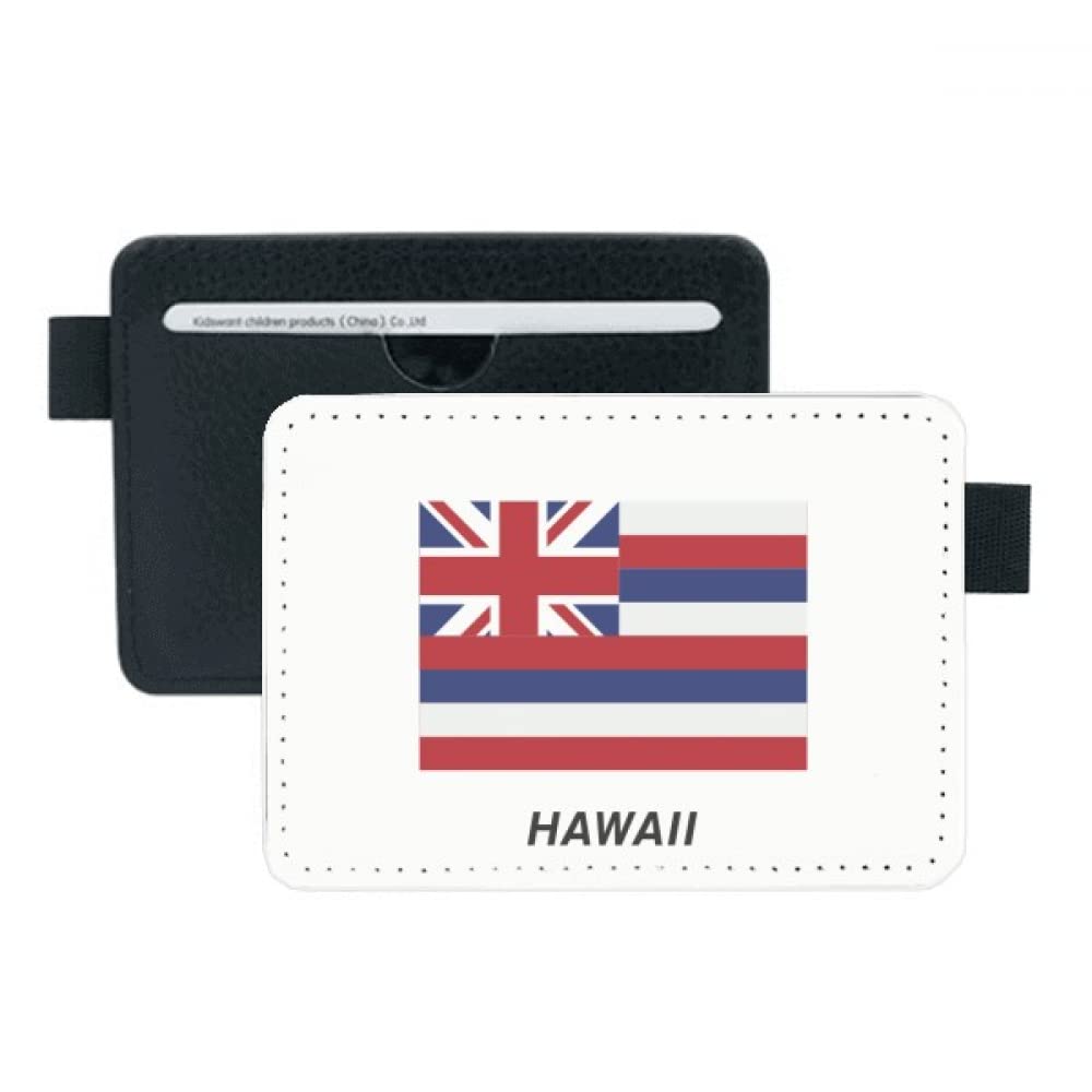no/noAmerican State Flag Contour Hawaii Pocket Leather Wallet Card Holder