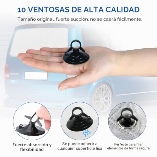 Parasol coche trasera VW T5 T6 oscurecedor interior una puerta térmica 6