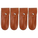 POPETPOP 4 Stück Mundharmonika Etui aus Pu Leder Kompakte Aufbewahrungstasche mit 10 loch Halter Schützendes Tragbares Mundharmonika Case für Reisen und Outdoor