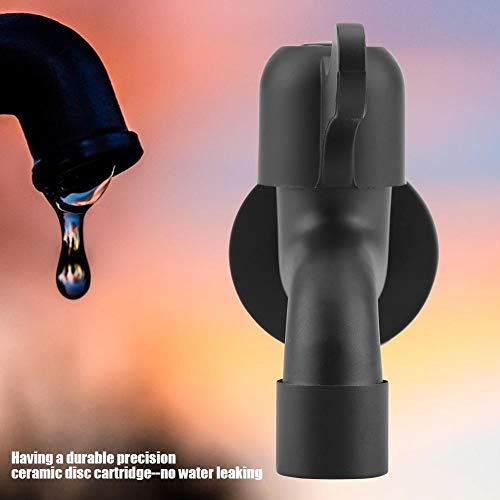 MAGT Kaltwasser Armatur Waschmaschiene, Wandmontage Garten Waschmaschiene Wasserhahn Schwarz Öl Eingerieben Messing Wasserhahn Bibcocks Kaltwasserhahn for Badezimmer