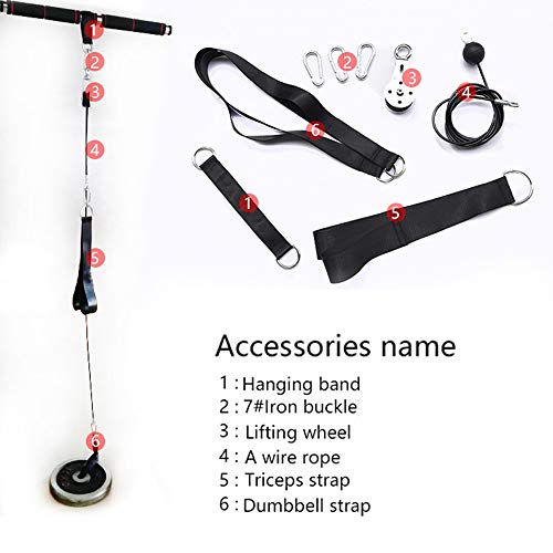 KKmoon Fitness DIY Polia Cable Machine Attachment System Braço Bíceps Tríceps Blaster Treino de forç