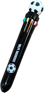 ボール付きサッカー柄10色ペン (ボディ黒)