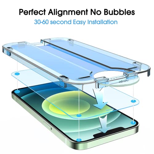 Image of amFiIm OneTouch for iPhone 12 Mini Screen Protector 5.4 inch Tempered Glass | Auto-Alignment, 30s Install, Bubble Free, 9H Hardness, Scratch & Drop Protection, HD Clear, Case Friendly, 2 Pack (12M-5.4'')