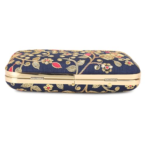 Image of LONGING TO BUY Hand Crafted Designer Box Clutch - Zari Embroidery For Women