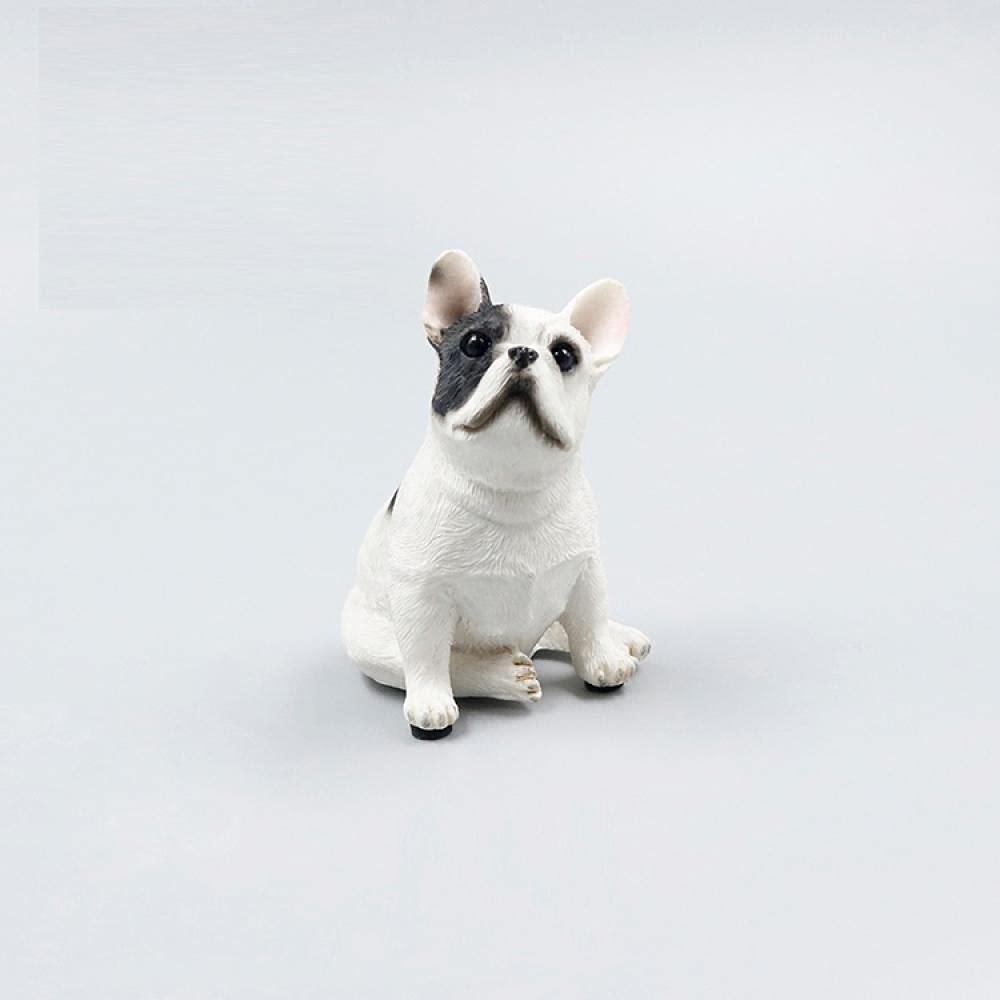 YNIYUJKL Sculpture Statue Figurine Animal Decor Statue Ornaments American Simulation French Bulldog Model French Bulldog Car Decoration French Cow Resin Crafts White Pirate