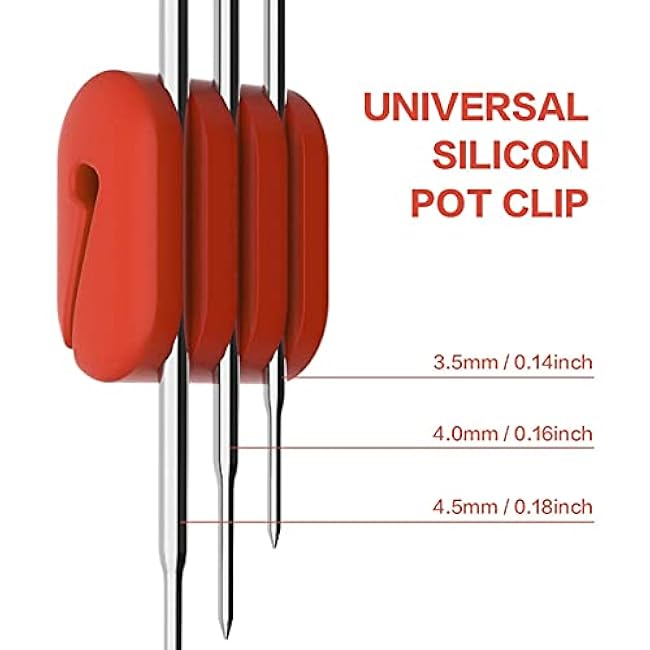 Universal Slicon Pot Clip/Cup Clip for Temperature Probe of Deep Fryer,Candy Pot, Probe Organizer (Pack of 2)