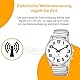 MAUJOY Sprechende Uhr Sehbehinderte Funkuhr I Deutsch Sprechende Herren Armbanduhr I Blindenuhr I Datum und Zeitansage I Für Blinde, Senioren und Demenzkranke (Silber)
