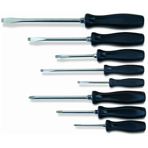 Williams 8-Piece Endurogrip Multi-Size Screwdriver Set, Keystone Slots Hex Bolster & Phillips, Comfort Grip Prevents Slippage, Extra Strength Steel Chrome Blades Cover