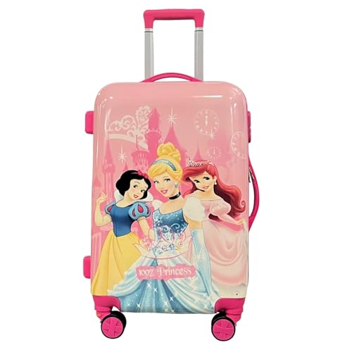 Image of JUNIOR JOE Polycarbonate 24 Inch Kids Suitcase With 4 Wheel Travel Trolley Bag (4 Day Trip, Pink (Large - 24 Inch), hard, Spinner)