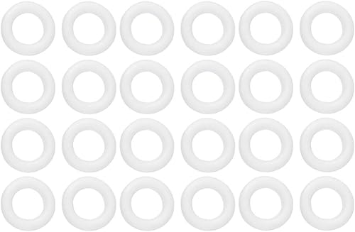 Kisangel 24 piezas de espuma de Navidad para niños, decoración verde, bloques de espuma floral en forma de anillo, suministros de manualidades de