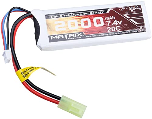 Evike Matrix High Performance 7.4V Brick Type Airsoft Rc Lipo Battery (Config: 2000Mah / 20C / Small Tamiya) #TOP4