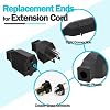 2 Sets Extension Cord Replacement Ends Male and Female 3 Prong Plug Ends Connector 125V 15A Straight Blade Electrical Plug Replacement OLA024