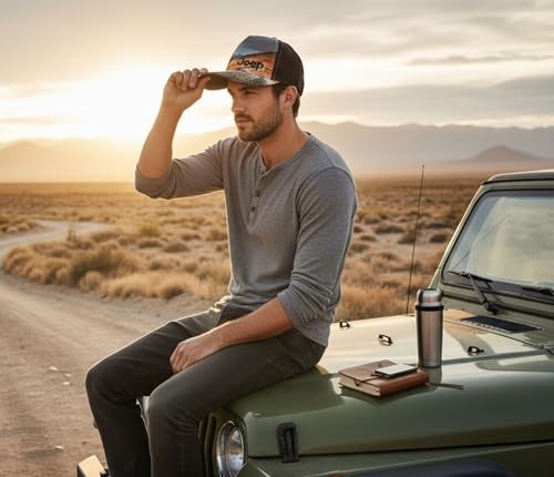 Chapeau de montagne noir Jeep idéal pour randonnée et bivouac en plein air