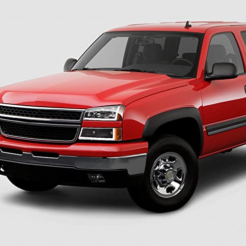 Switchback Sequential LED Bar Headlights Amber Reflector 4-Pieces Compatible Chevy Silverado & Classic