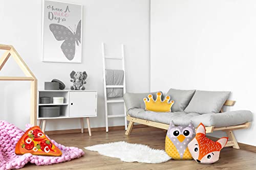 Ferocity Samt Kissen für das Kinderzimmer 40 cm Groß; Deko für Kinder Motiv Bunter Donut [091]