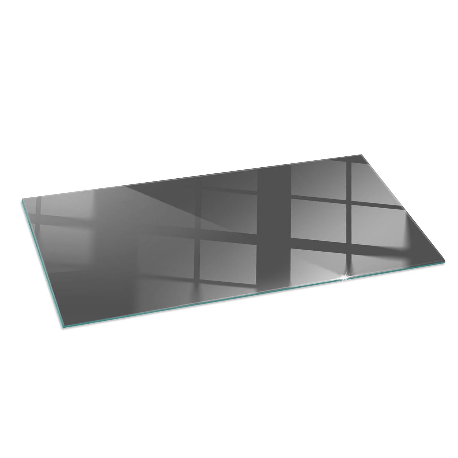 Verre trempé de cheminée gris-brun pour protéger le parquet du salon