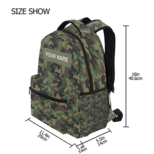 AUUXVA Custom School Backpack for Kids Boys with Name/Text, Personalized Camo Laptop Backpack Add Your Name Student College School Bag Customized Bookbag for Primary Middle Junior High Back to School2