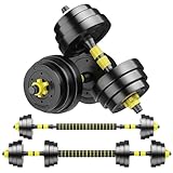 WANGWANGDUI Mancuernas De Fitness Mancuernas De Goma For Fitness, Equipo Doméstico For Hombres Y Mujeres, Par Ajustable De Juego De Pesas For Entrenamiento Muscular del Brazo Mancuerna(Yellow,20KG)