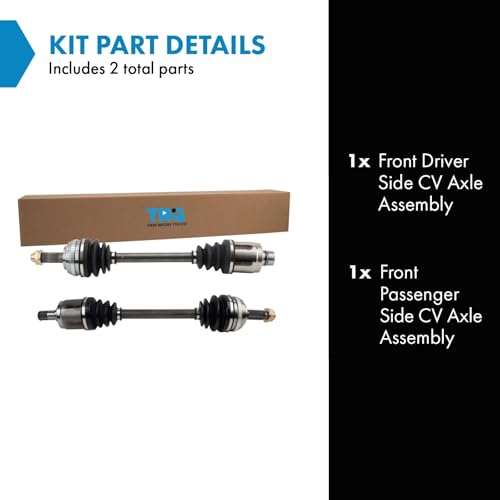 Image of TRQ Front Driver and Passenger Side CV Axle Assembly Set 2 Piece for Honda | for 1997-2001 Honda CR-V Auto Trans