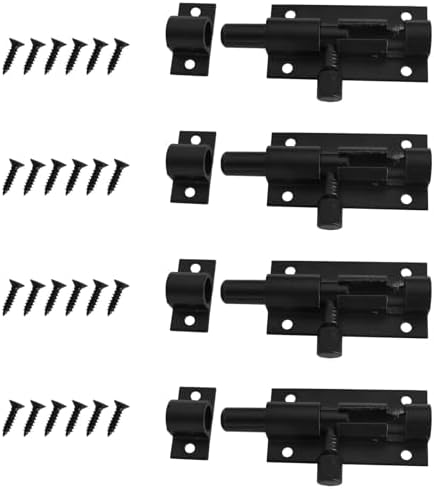 4 Stück Türriegel Schwarz - Innentür Verriegelung Für Schlafzimmer & Badezimmer