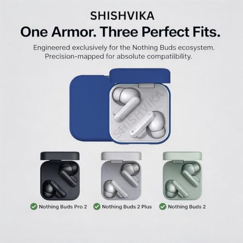 Image of SHISHVIKA Case Cover Compatible for CMF by Nothing Buds Pro 2 / Buds 2 Plus /Buds 2 (Blue, R - Pin)
