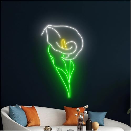 Plante fleur néon calla lumineux 50 cm à éclairage LED doux pour fille
