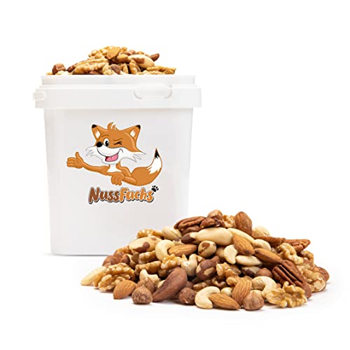 Nussmischung Natur - 3kg - Nuss Mix - 7 Sorten knackige Nusskernmischung - ungeröstet ungesalzen - Paranüsse Walnüsse Cashewkerne Mandeln Pekannüsse Haselnüsse Mandeln blanchiert - (3kg)