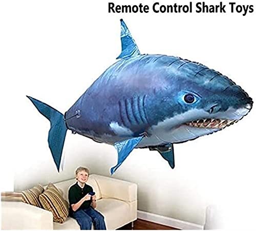 LIYYA Remote Control Shark Toy Inflatable Flying Shark Helium Balloon RC Blimp Fish Toy Gifts Party Decoration for Kids (Shark, 152 cm x 100 cm) FS5.24 (Color : Goldfish+Shark, Size : 2 Pack) fs9.24