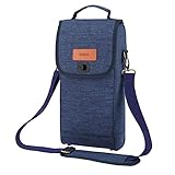 2 Almacenamiento dividido: Ajuste para dos botella individual estándar de 750ML. Esta bolsa de vino puede empacar su vino, champaña, cervezas, bebidas, refrescos o botella de licor favoritos.