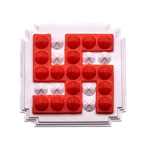 Image of Vastu Plastic Red & White Swastik Pyramid Plate for Positive Energy | Size - 2 Inch | Vastu Remedy | Multicolour, Wall Hanging Swastik | Pack of 1