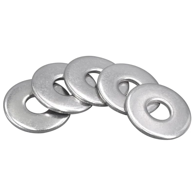 M5-M12 Penny Steel Washers Multipack Standard Round Flat Repair Washer Large Metal Washers for Screws & Bolts (201 Stainless Steel, M5 x 25mm - 100pcs)