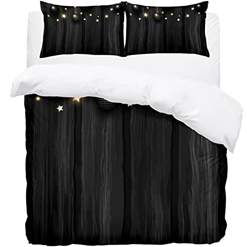Housse de couette Noël lit simple taie d'oreiller parure de lit bois