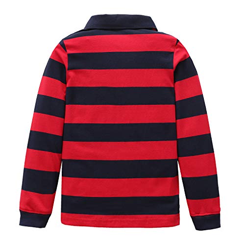 Image of Boys Rainbow Striped Shirt Cotton Long Sleeve T-Shirts