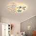 Plafoniera led Dimmerabile con telecomando, Lampada da Soffitto per Bambino Ragazzo Ragazza Cameretta Soggiorno Cucina Bagno, Moderno Stella Design Lampadario Paralume in Acrilico Ø52*H6cm (Bianca)