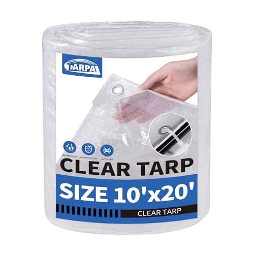 TARPAL Clear Tarp 10x20ft Large Tarp Waterproof Clear Plastic Tarps