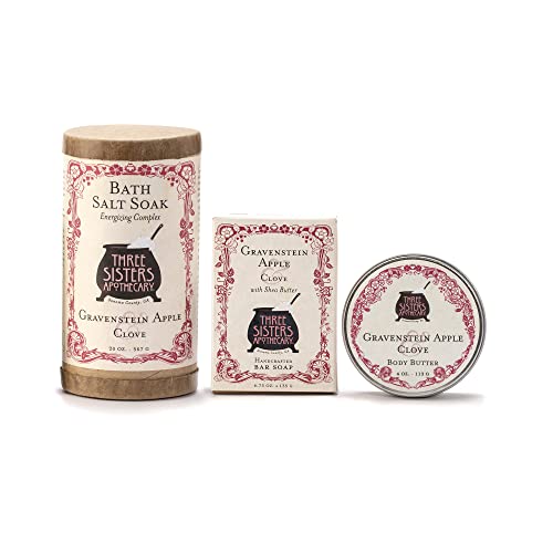 Image of Three Sisters Apothecary Bath & Body 3 Piece Gift Tote (Gravenstein Apple)